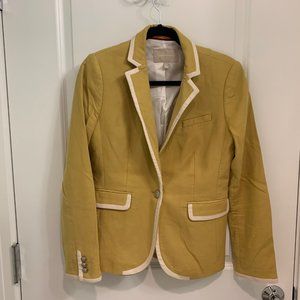 Banana Republic Yellow and Cream Structured Blazer